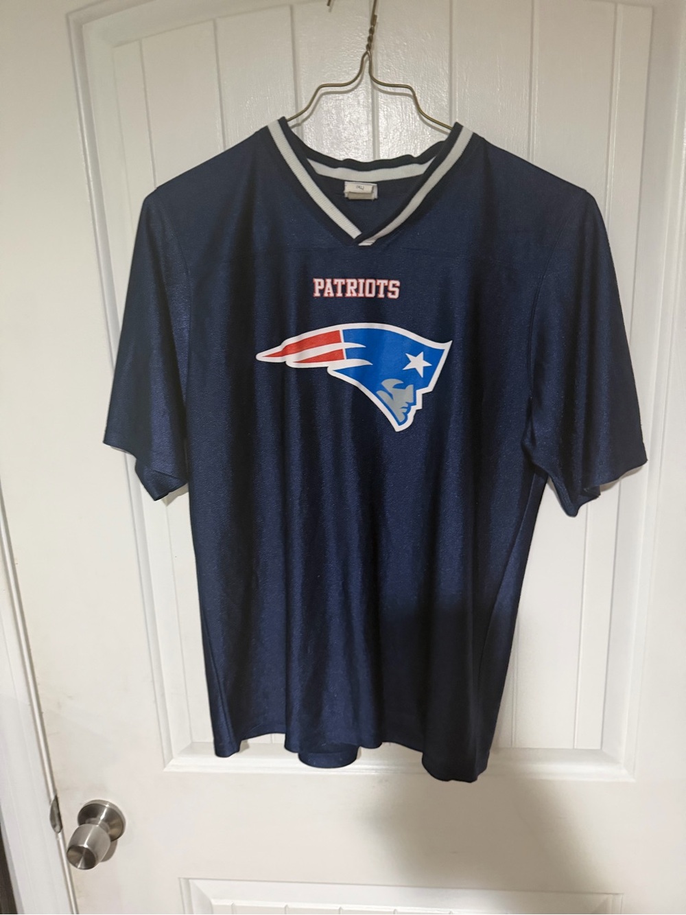 Women's size 2XL Majestic Navy New England Patriots Short-Sleeve Jersey Shirt